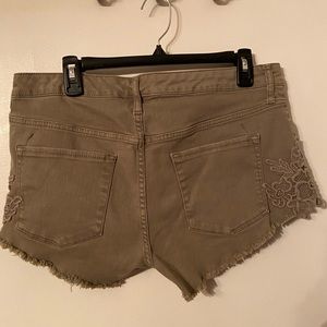 Olive Denim Shorts